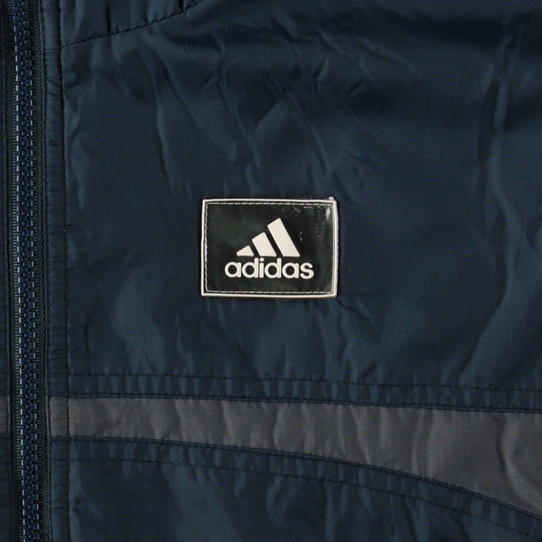 90s-00'S Adidas reversible padded jacket/puffer jacket, men's size M (approx.) Nylon navy blue type Vintage Second Hand