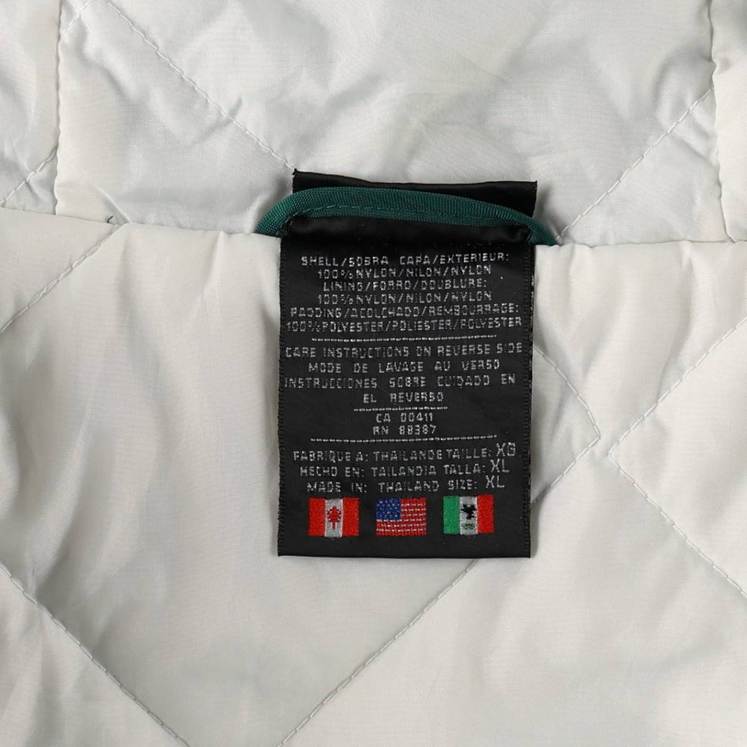 Vintage 80s-90'S Adidas padded hoodie/puffer jacket, men's size XL. Nylon Green type dark green Vintage Second Hand