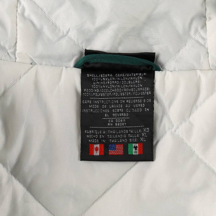 Vintage 80s-90'S Adidas padded hoodie/puffer jacket, men's size XL. Nylon Green type dark green Vintage Second Hand