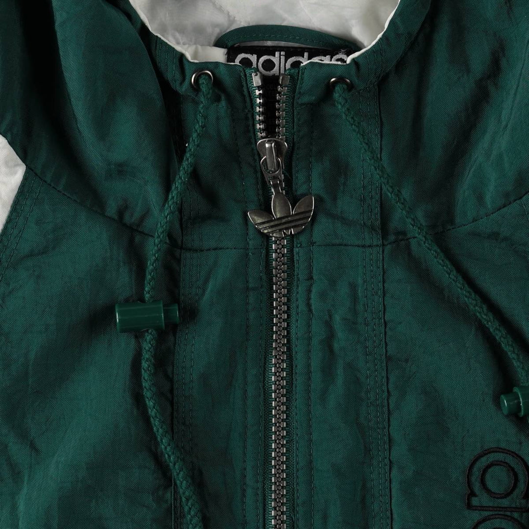 Vintage 80s-90'S Adidas padded hoodie/puffer jacket, men's size XL. Nylon Green type dark green Vintage Second Hand