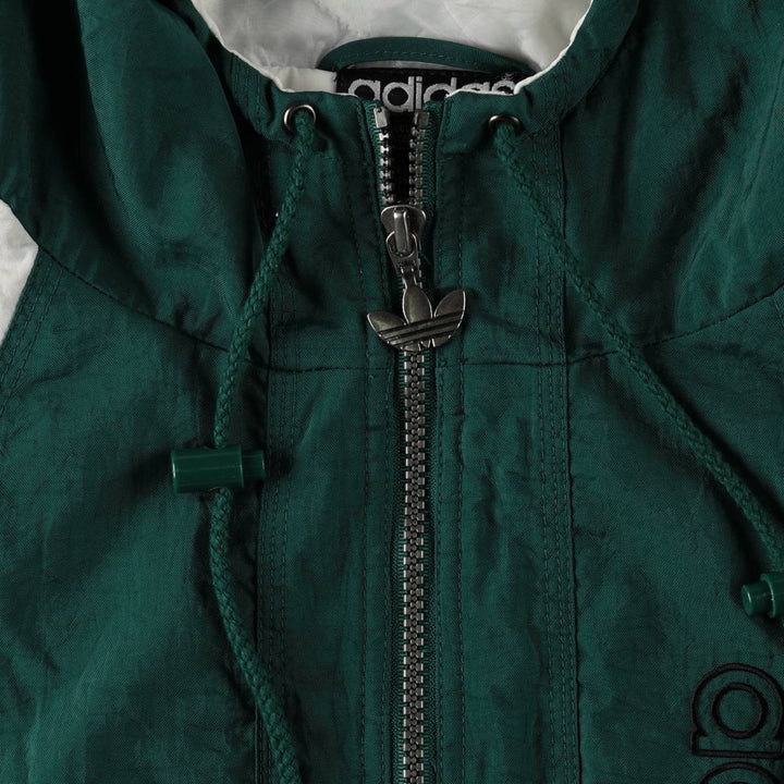 Vintage 80s-90'S Adidas padded hoodie/puffer jacket, men's size XL. Nylon Green type dark green Vintage Second Hand