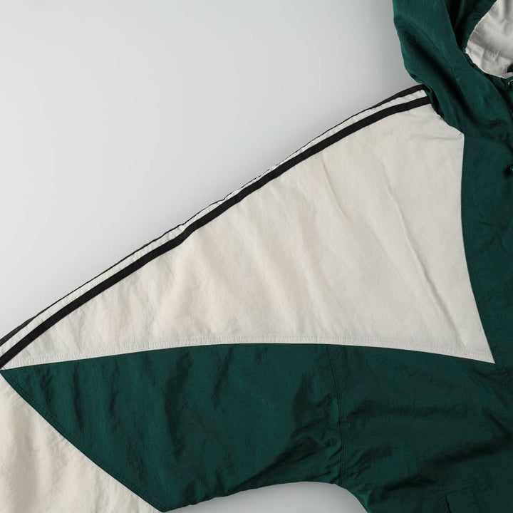 Vintage 80s-90'S Adidas padded hoodie/puffer jacket, men's size XL. Nylon Green type dark green Vintage Second Hand