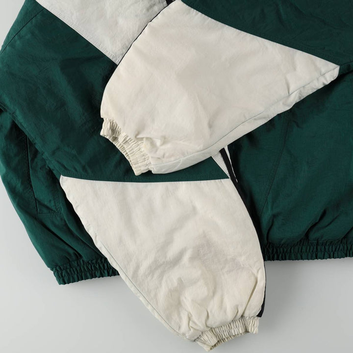 Vintage 80s-90'S Adidas padded hoodie/puffer jacket, men's size XL. Nylon Green type dark green Vintage Second Hand