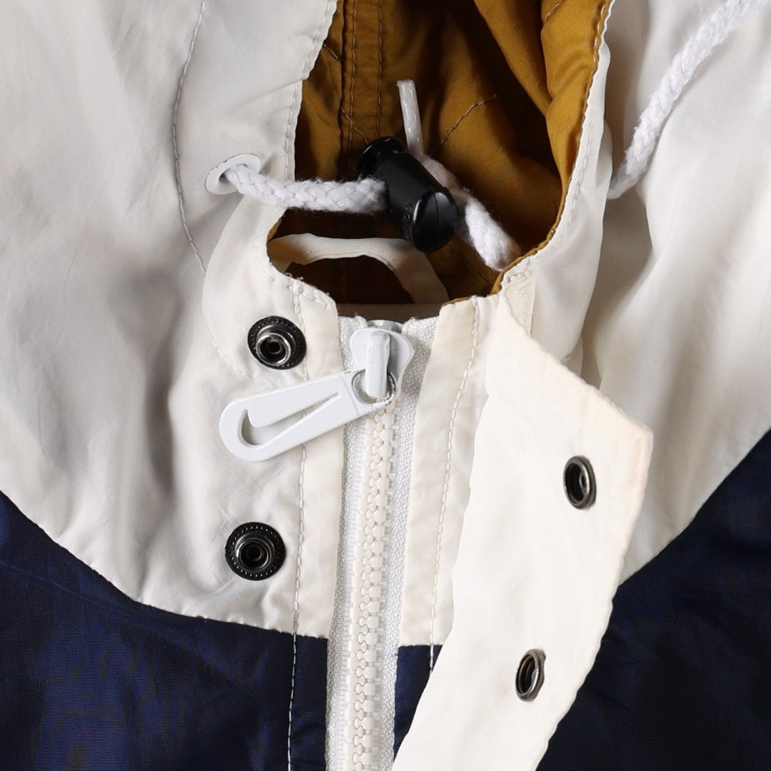 90'S Nike Anorak Parka, Men's Medium, Vintage Nylon white type Vintage Second Hand