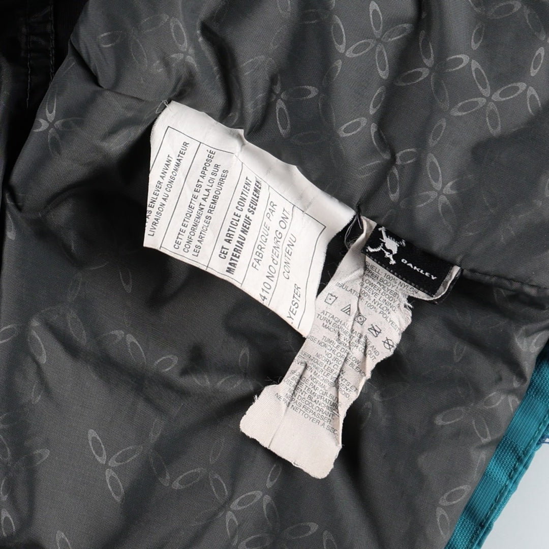 Oakley LOOSE FIT Insulated Puffer Jacket (Men's XL equivalent) Nylon turquoise blue Vintage Second Hand