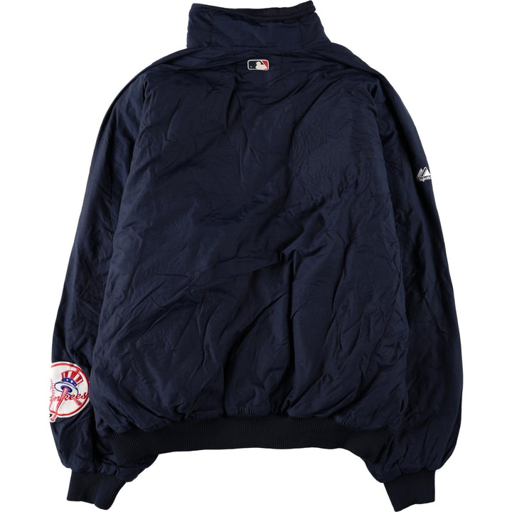 Majestic MLB New York Yankees Nylon Jacket, Men's XXL equivalent. Polyurethane Coated Nylon navy blue type Vintage Second Hand