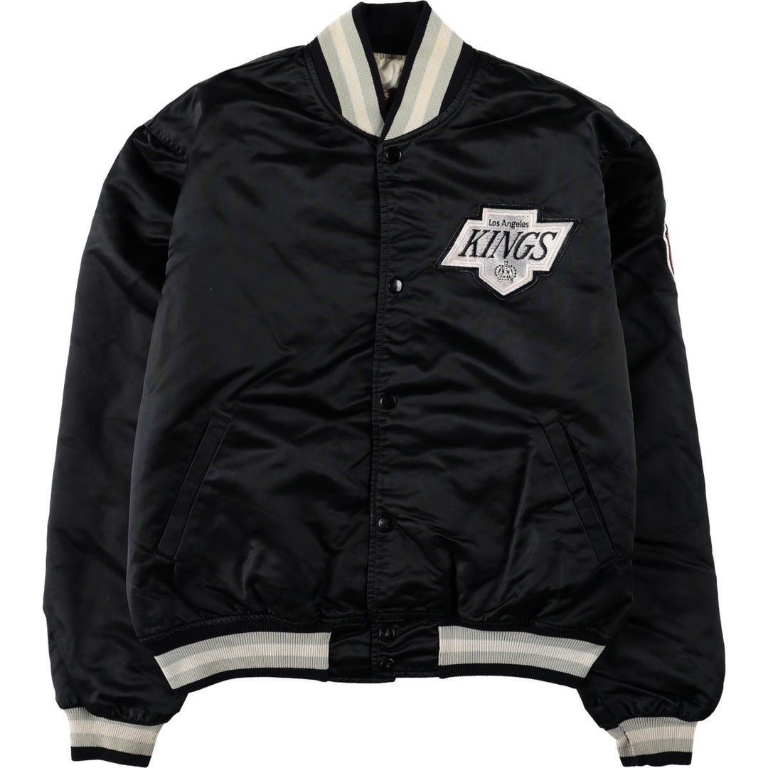 90'S Starter Los Angeles Kings Padded Nylon Stadium Jacket Award Jacket Men's XL equivalent Nylon black type Vintage Second Hand