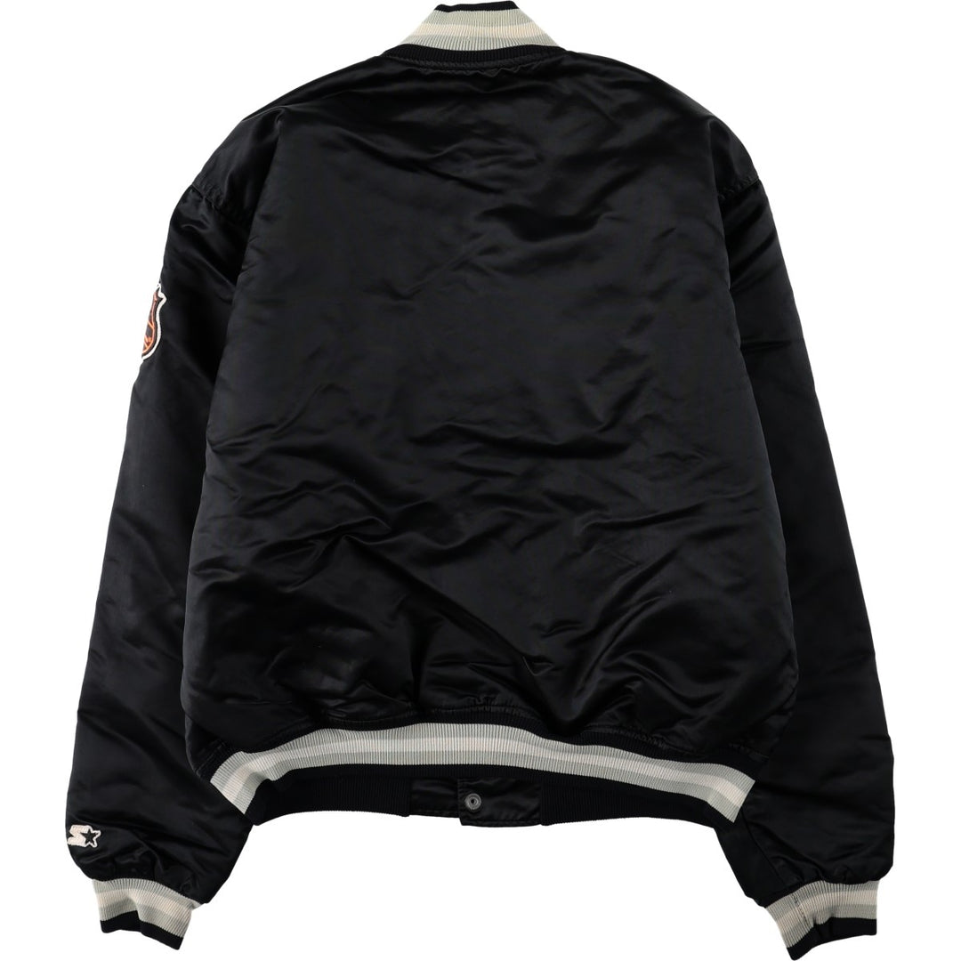 90'S Starter Los Angeles Kings Padded Nylon Stadium Jacket Award Jacket Men's XL equivalent Nylon black type Vintage Second Hand