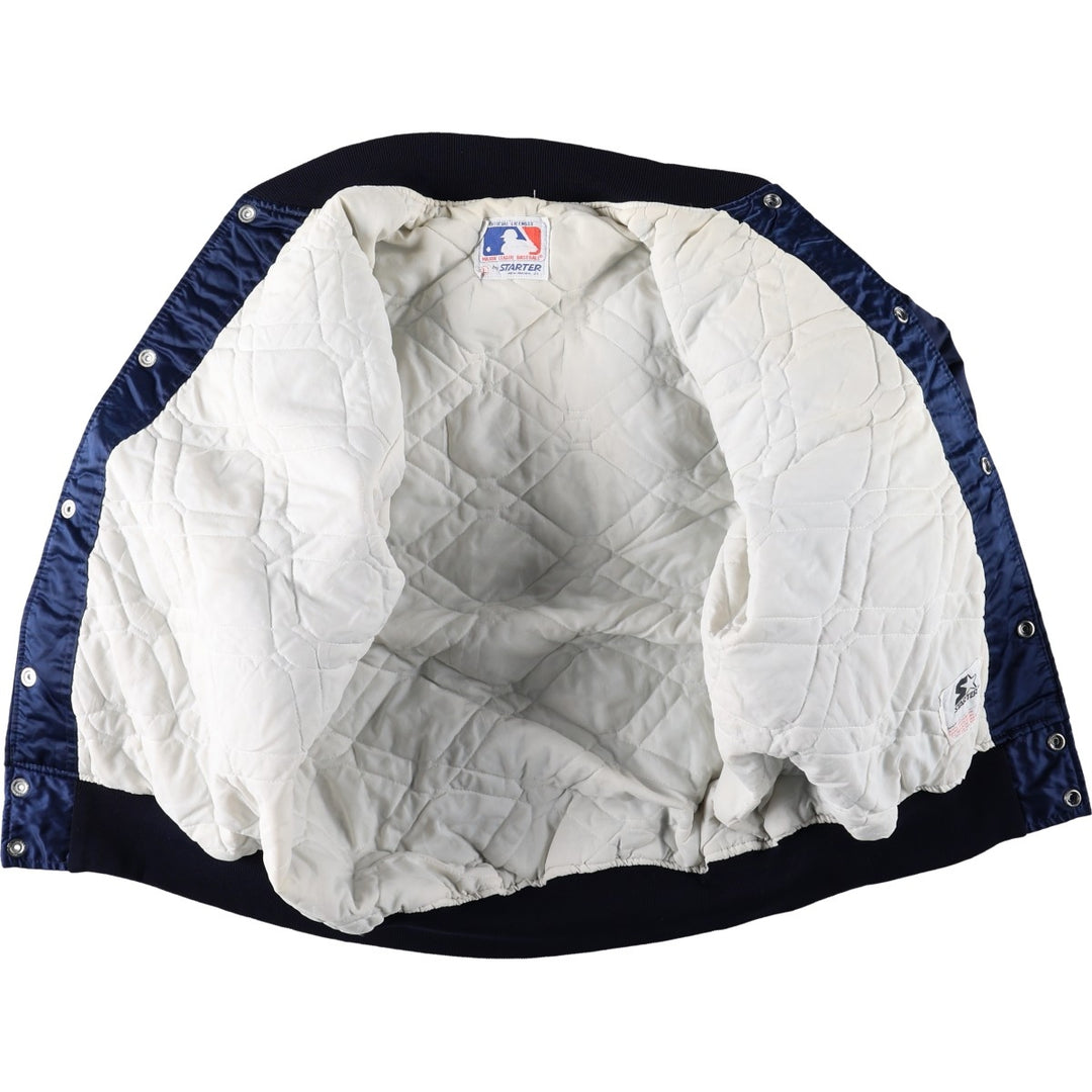 90'S Starter Detroit Tigers Padded Nylon Stadium Jacket Award Jacket Men's Size L (approx.) Nylon navy blue type Vintage Second Hand