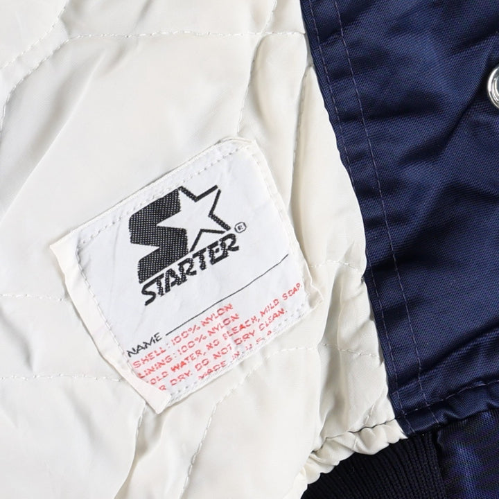 90'S Starter Detroit Tigers Padded Nylon Stadium Jacket Award Jacket Men's Size L (approx.) Nylon navy blue type Vintage Second Hand
