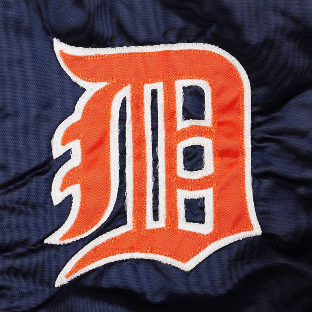 90'S Starter Detroit Tigers Padded Nylon Stadium Jacket Award Jacket Men's Size L (approx.) Nylon navy blue type Vintage Second Hand