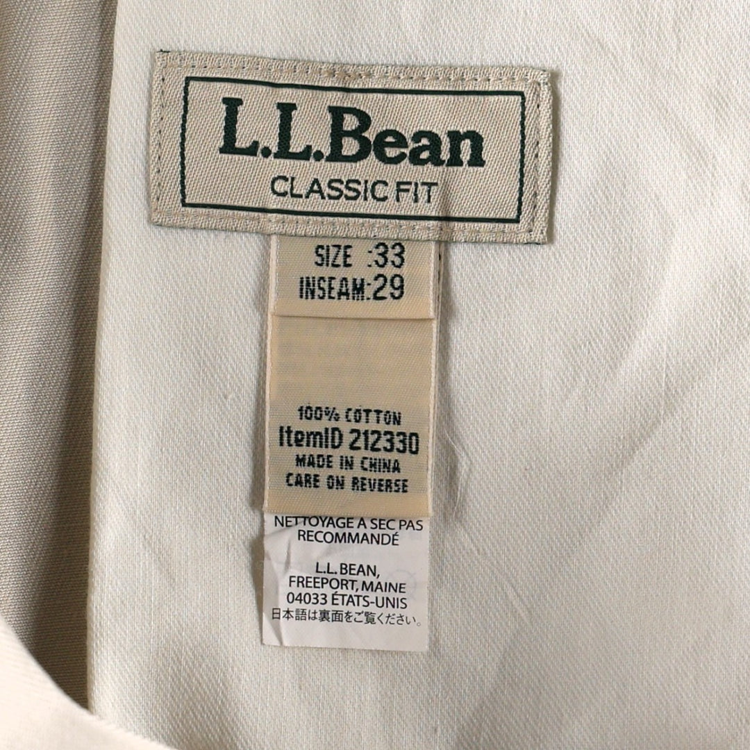 90s~S LLBean CLASSIC FIT Chino Pants Men's W34 equivalent cotton ivory Vintage Second Hand