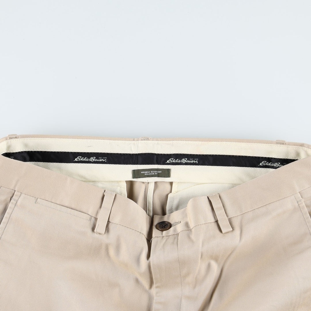 Eddie Bauer Relaxed Fit Chino Pants for Men, W35 cotton Beige type Vintage Second Hand