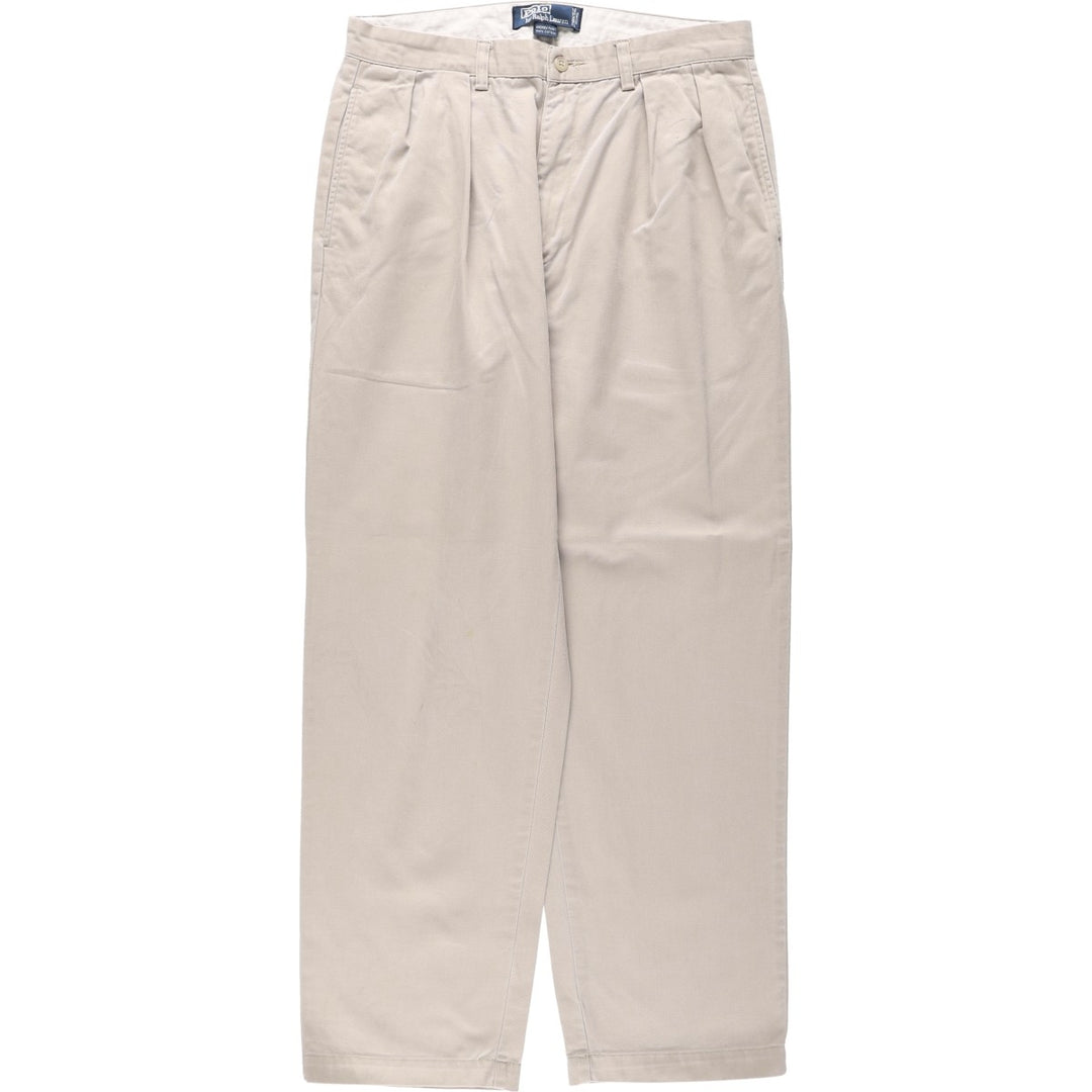 Ralph Lauren POLO by Ralph Lauren ANDREW PANT Two-pleat Chino Pants Men's W32 equivalent cotton Beige type Vintage Second Hand