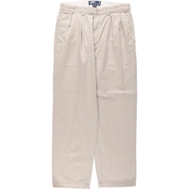 Ralph Lauren POLO by Ralph Lauren ANDREW PANT Two-pleat Chino Pants Men's W32 equivalent cotton Beige type Vintage Second Hand