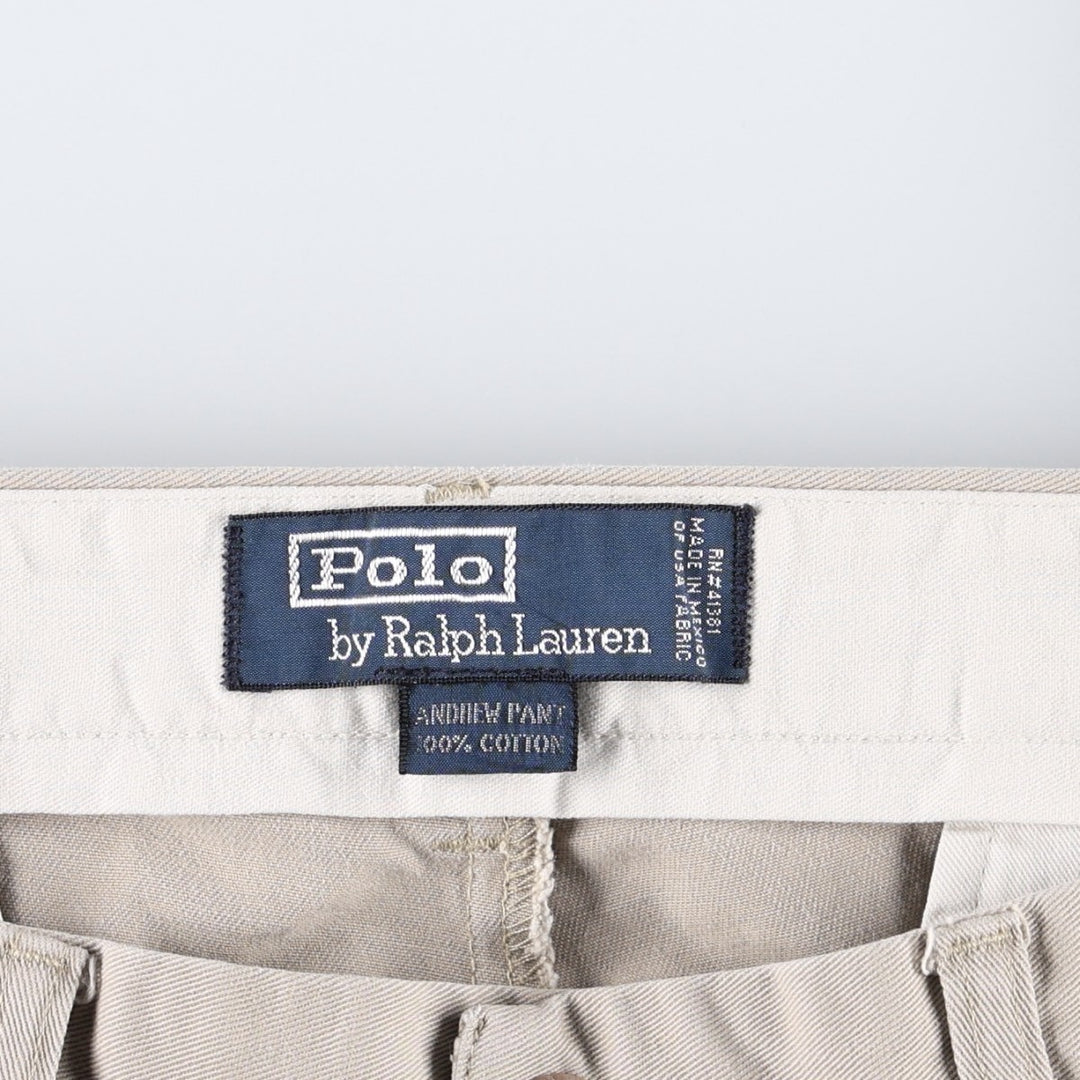 Ralph Lauren POLO by Ralph Lauren ANDREW PANT Two-pleat Chino Pants Men's W32 equivalent cotton Beige type Vintage Second Hand