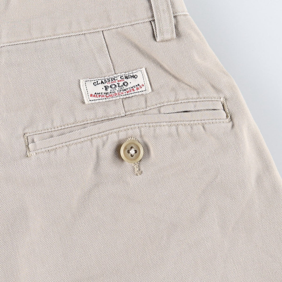 Ralph Lauren POLO by Ralph Lauren ANDREW PANT Two-pleat Chino Pants Men's W32 equivalent cotton Beige type Vintage Second Hand