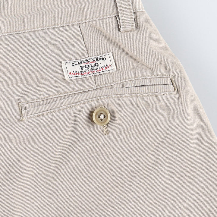 Ralph Lauren POLO by Ralph Lauren ANDREW PANT Two-pleat Chino Pants Men's W32 equivalent cotton Beige type Vintage Second Hand