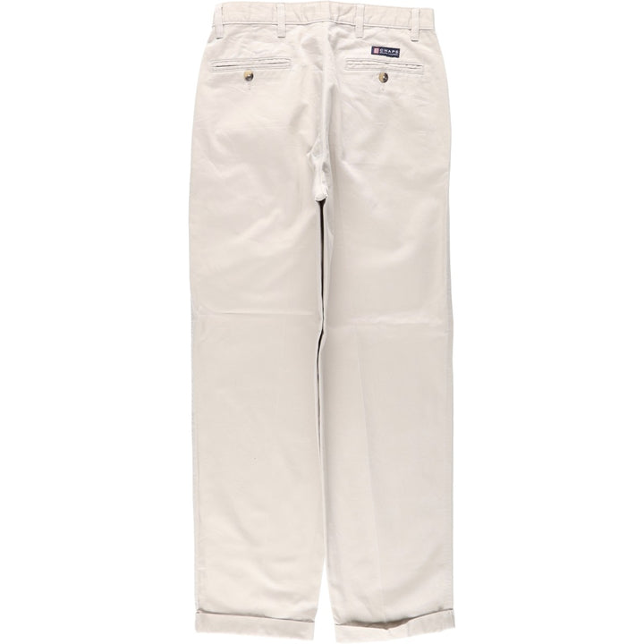 Ralph Lauren CHAPS Two-Pleat Chino Pants, Men's Size W30 (approx.) cotton ivory Vintage Second Hand