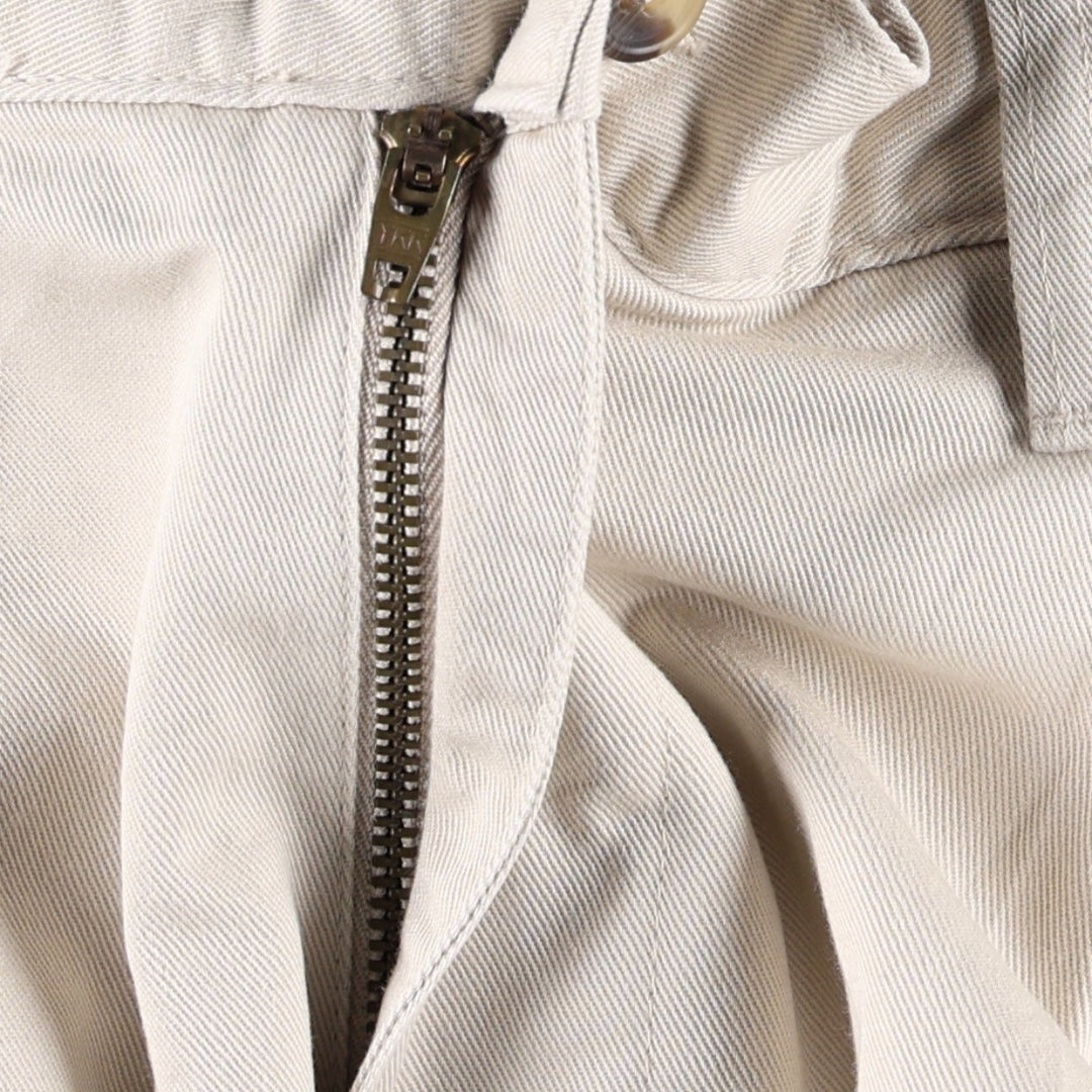 Ralph Lauren CHAPS Two-Pleat Chino Pants, Men's Size W30 (approx.) cotton ivory Vintage Second Hand