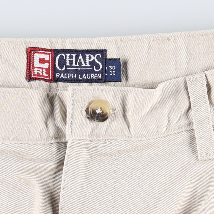 Ralph Lauren CHAPS Two-Pleat Chino Pants, Men's Size W30 (approx.) cotton ivory Vintage Second Hand