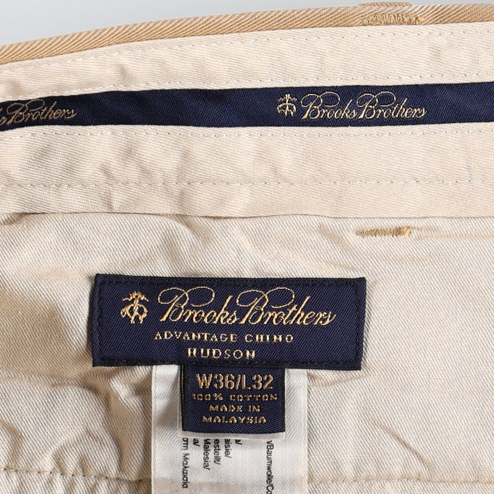 Brooks Brothers ADVANTAGE CHINO HUDSON Chino Pants, Men's W37 (approx.) cotton Khaki type beige Vintage Second Hand