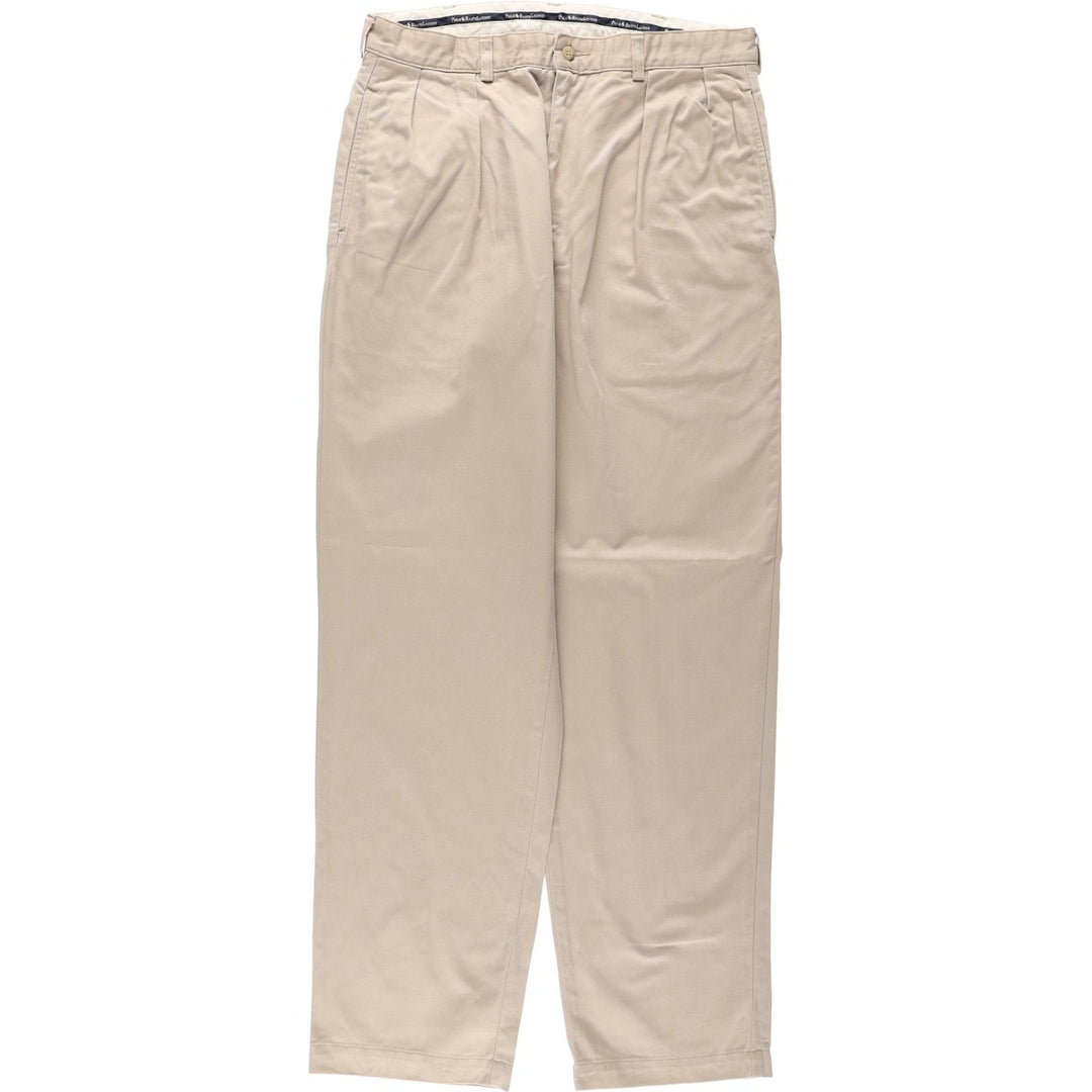Ralph Lauren Polo Ralph Lauren Andrew Pant Two-pleat Chino Pants Men's Size W34 cotton Beige type Vintage Second Hand
