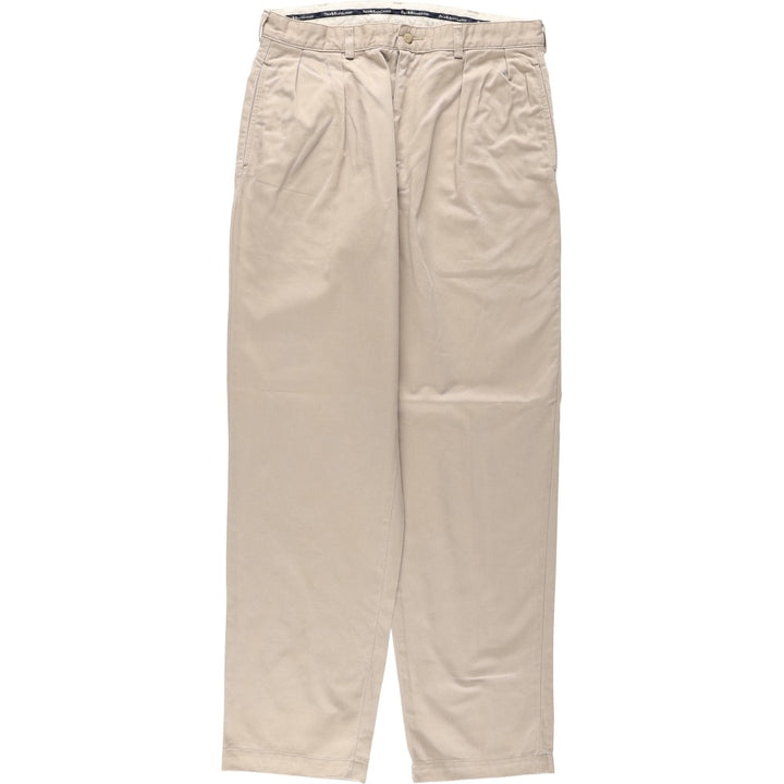 Ralph Lauren Polo Ralph Lauren Andrew Pant Two-pleat Chino Pants Men's Size W34 cotton Beige type Vintage Second Hand