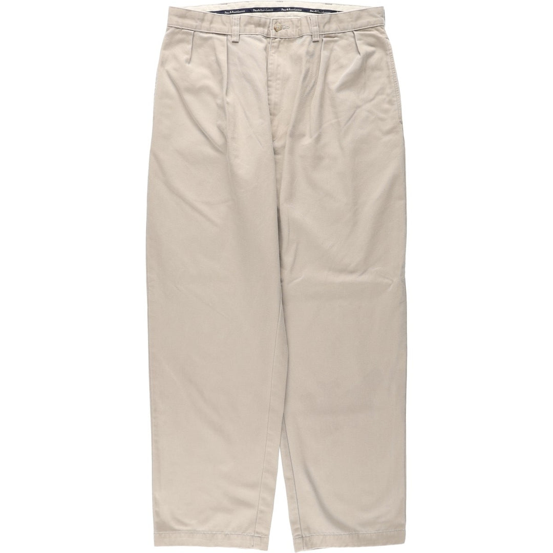 Ralph Lauren Polo Ralph Lauren Andrew Pant Two-pleat Chino Pants Men's W35 cotton Beige type Vintage Second Hand