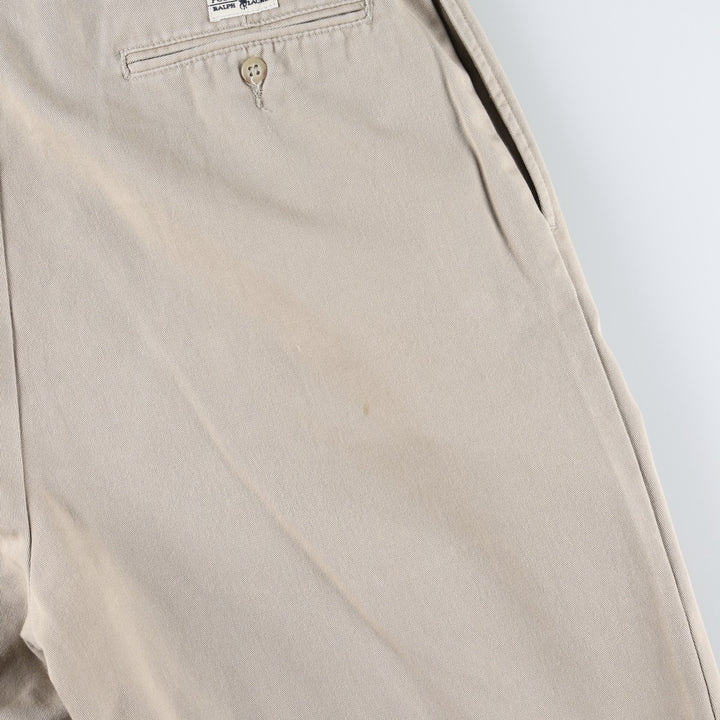Ralph Lauren Polo Ralph Lauren Andrew Pant Two-pleat Chino Pants Men's W35 cotton Beige type Vintage Second Hand