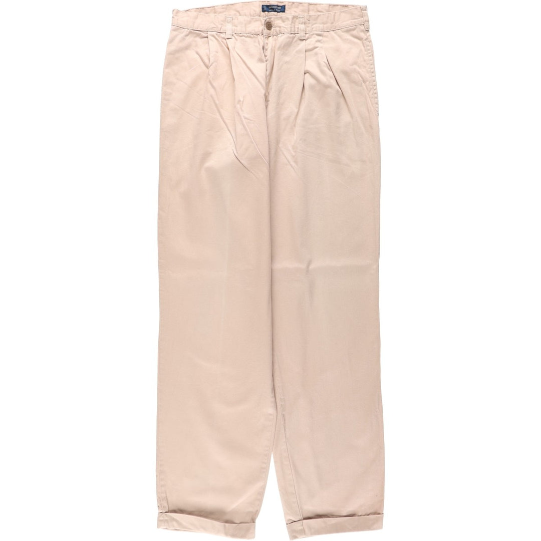 1980'S Ralph Lauren CHAPS Chino Pants, Waist: 36, Inseam: 34 (Men's W34 equivalent), Vintage. cotton Beige type Vintage Second Hand