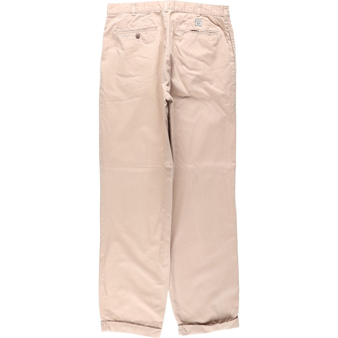 1980'S Ralph Lauren CHAPS Chino Pants, Waist: 36, Inseam: 34 (Men's W34 equivalent), Vintage. cotton Beige type Vintage Second Hand