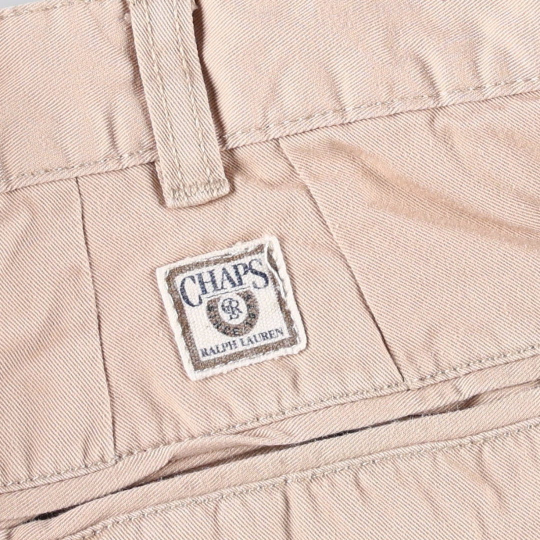 1980'S Ralph Lauren CHAPS Chino Pants, Waist: 36, Inseam: 34 (Men's W34 equivalent), Vintage. cotton Beige type Vintage Second Hand
