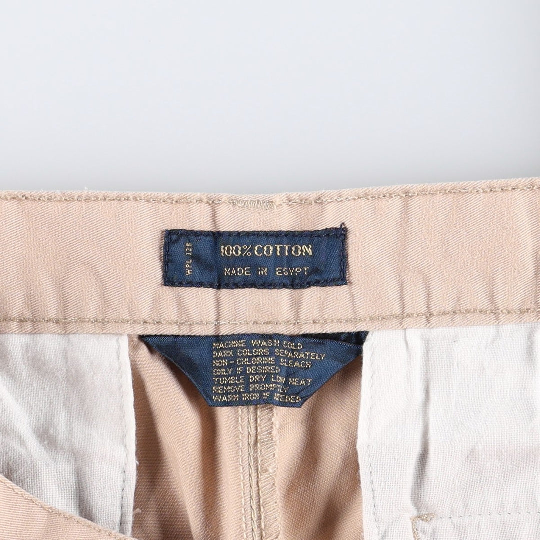 1980'S Ralph Lauren CHAPS Chino Pants, Waist: 36, Inseam: 34 (Men's W34 equivalent), Vintage. cotton Beige type Vintage Second Hand