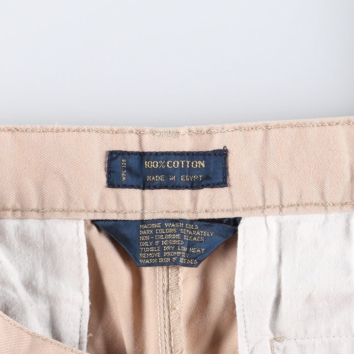 1980'S Ralph Lauren CHAPS Chino Pants, Waist: 36, Inseam: 34 (Men's W34 equivalent), Vintage. cotton Beige type Vintage Second Hand