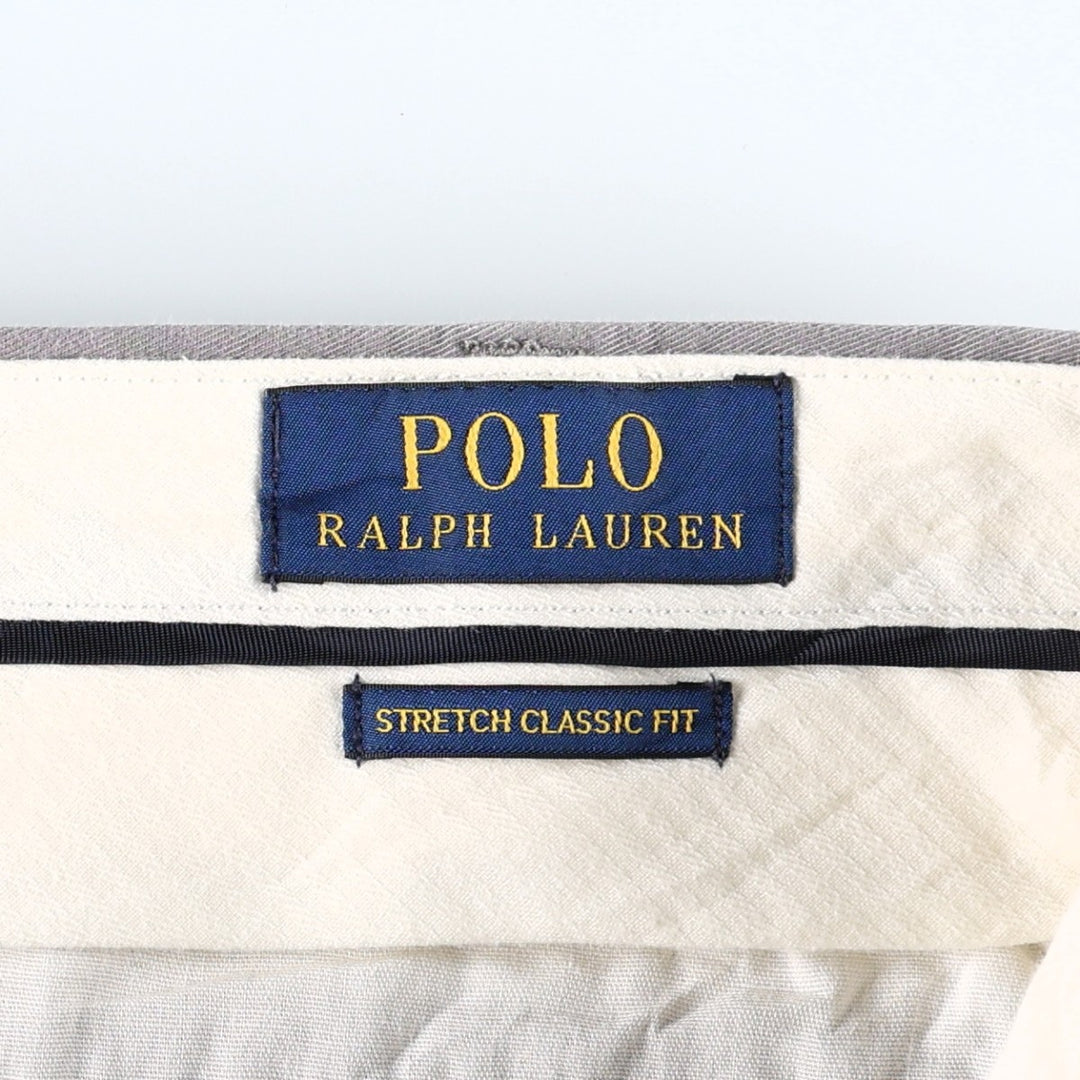 Ralph Lauren POLO RALPH LAUREN Stretch Classic Fit Chino Pants, Men's Size W36 (approx.) cotton gray type Vintage Second Hand