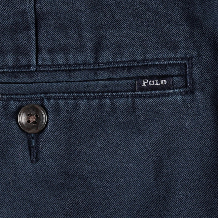 Ralph Lauren POLO RALPH LAUREN Relaxed Fit Chino Pants, Men's Size W35 (approx.) cotton navy blue type Vintage Second Hand