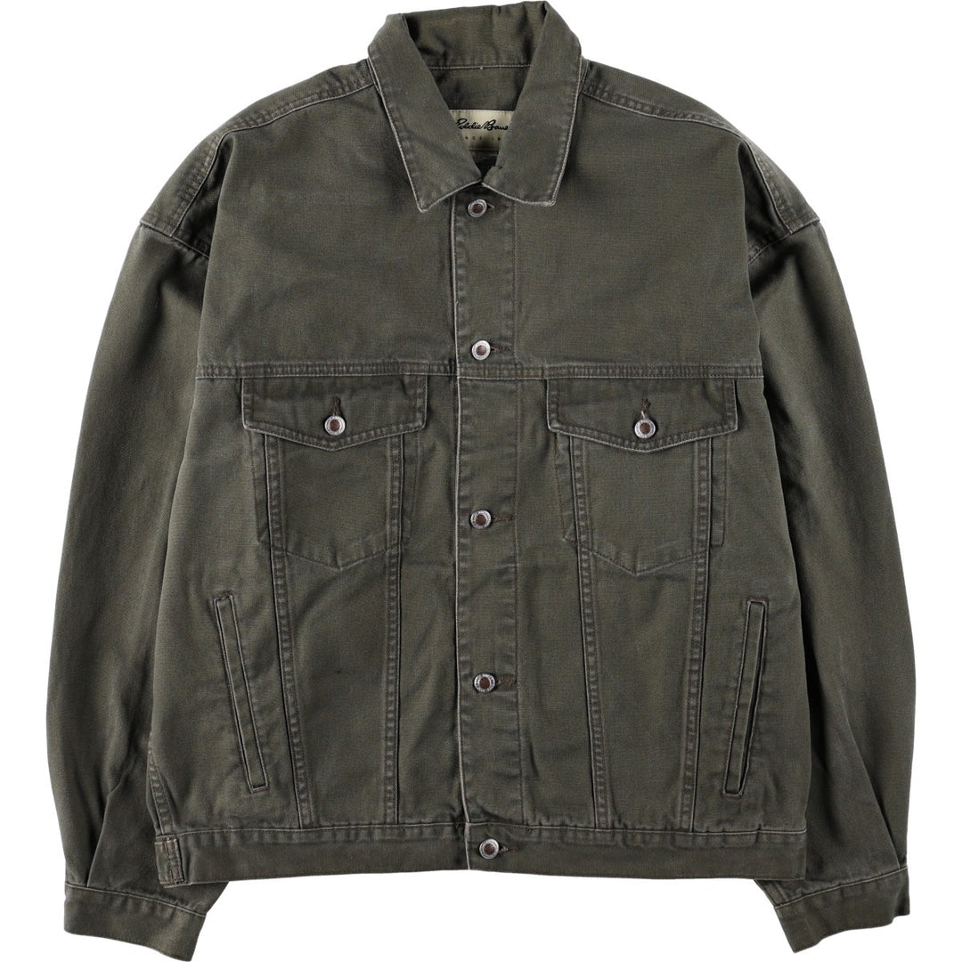 Eddie Bauer Cotton Jacket, Men's Size L cotton Khaki type Vintage Second Hand