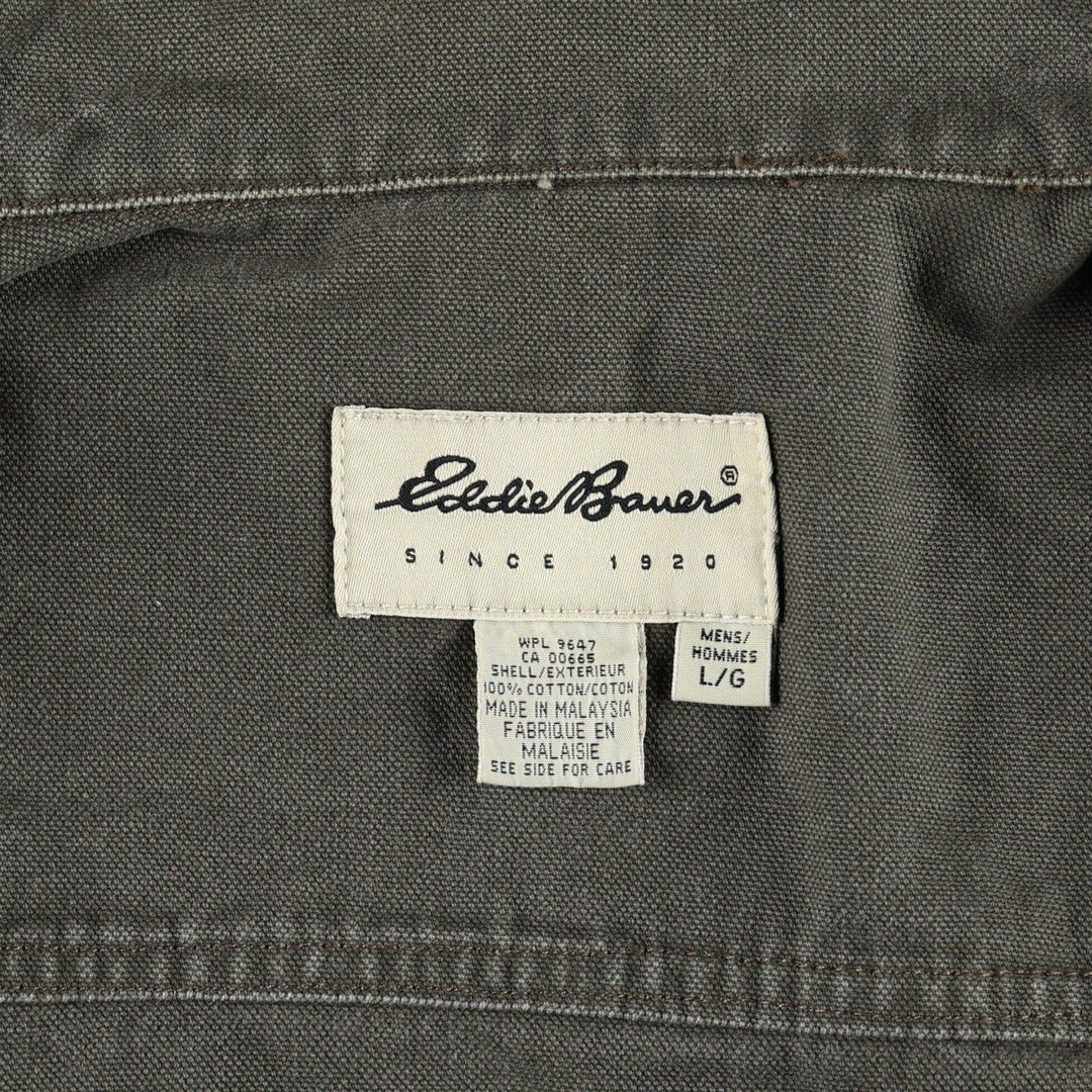 Eddie Bauer Cotton Jacket, Men's Size L cotton Khaki type Vintage Second Hand