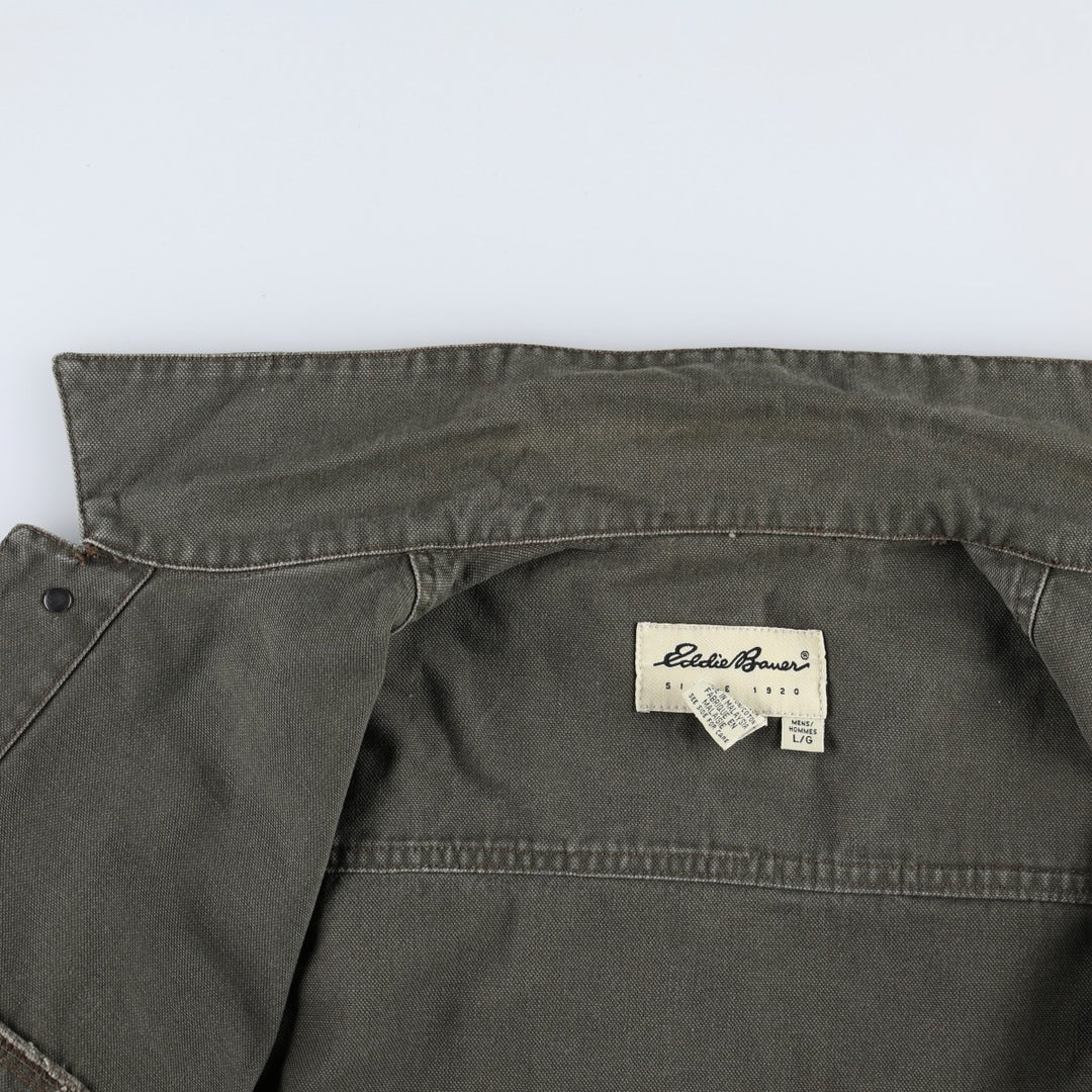 Eddie Bauer Cotton Jacket, Men's Size L cotton Khaki type Vintage Second Hand