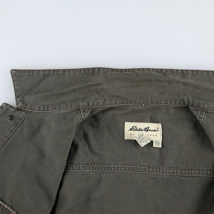 Eddie Bauer Cotton Jacket, Men's Size L cotton Khaki type Vintage Second Hand