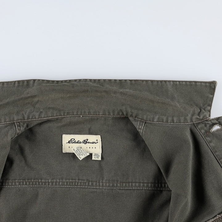 Eddie Bauer Cotton Jacket, Men's Size L cotton Khaki type Vintage Second Hand