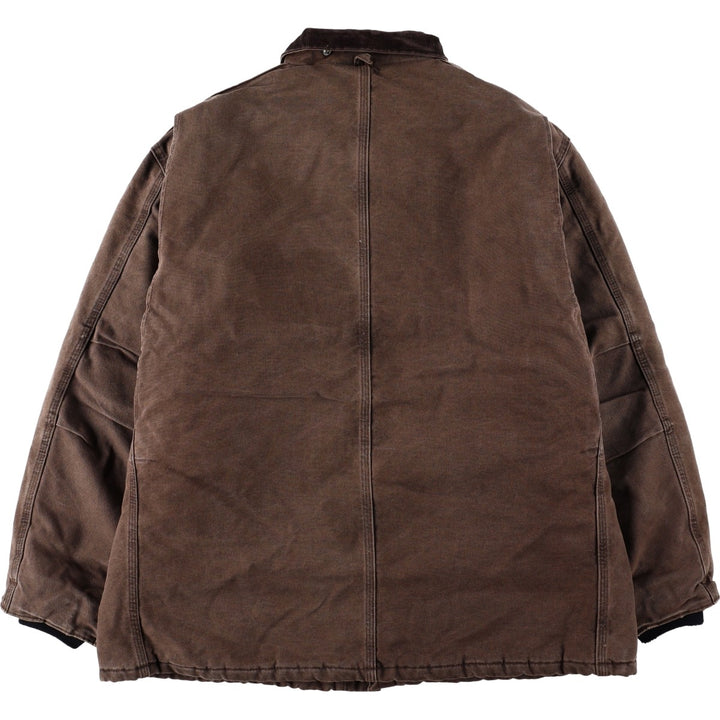 Carhartt Traditional Coat, Padded Duck Full-Zip Hoodie, Made in USA, Men's Size XL (approx.) cotton brown type Vintage Second Hand