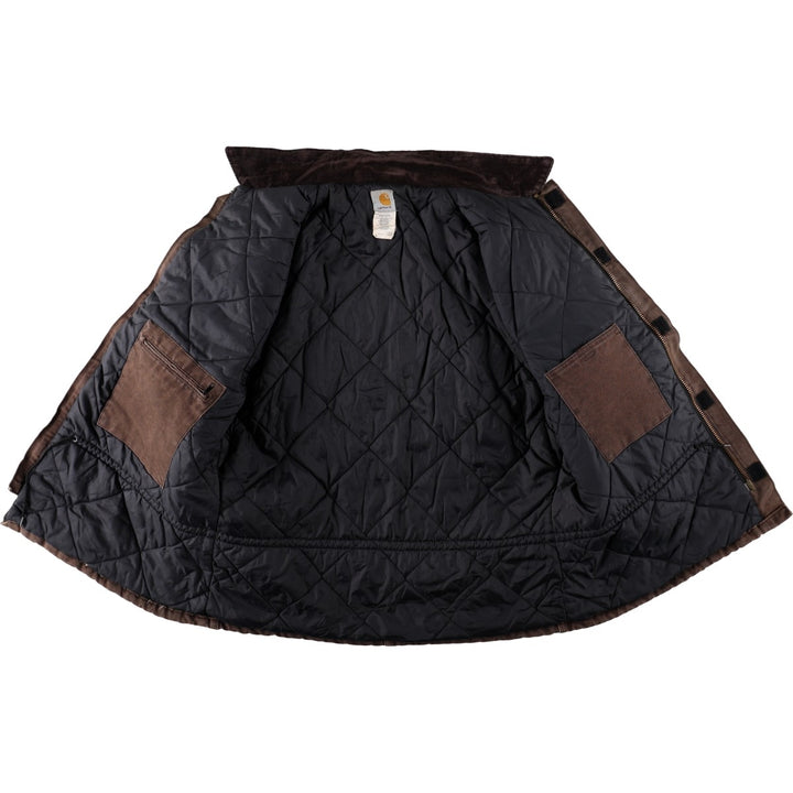 Carhartt Traditional Coat, Padded Duck Full-Zip Hoodie, Made in USA, Men's Size XL (approx.) cotton brown type Vintage Second Hand