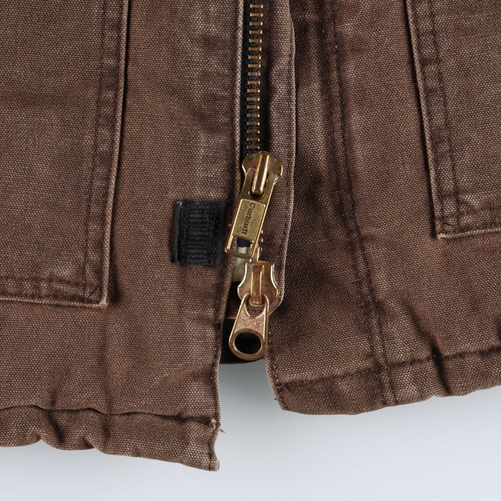 Carhartt Traditional Coat, Padded Duck Full-Zip Hoodie, Made in USA, Men's Size XL (approx.) cotton brown type Vintage Second Hand