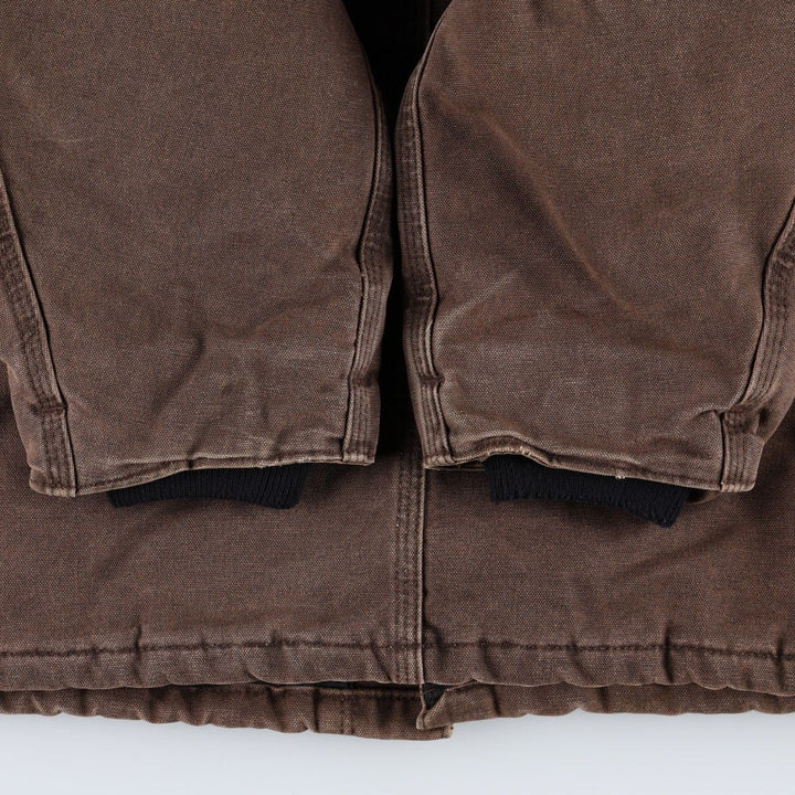 Carhartt Traditional Coat, Padded Duck Full-Zip Hoodie, Made in USA, Men's Size XL (approx.) cotton brown type Vintage Second Hand