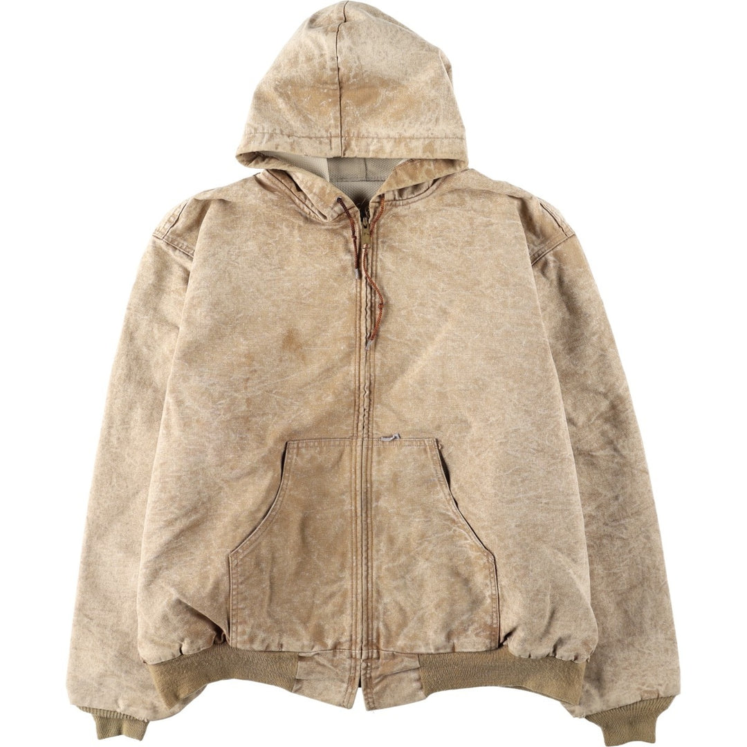 Carhartt Active Jacket Duck Full Zip Hoodie Men's XXL unclear Beige type Vintage Second Hand