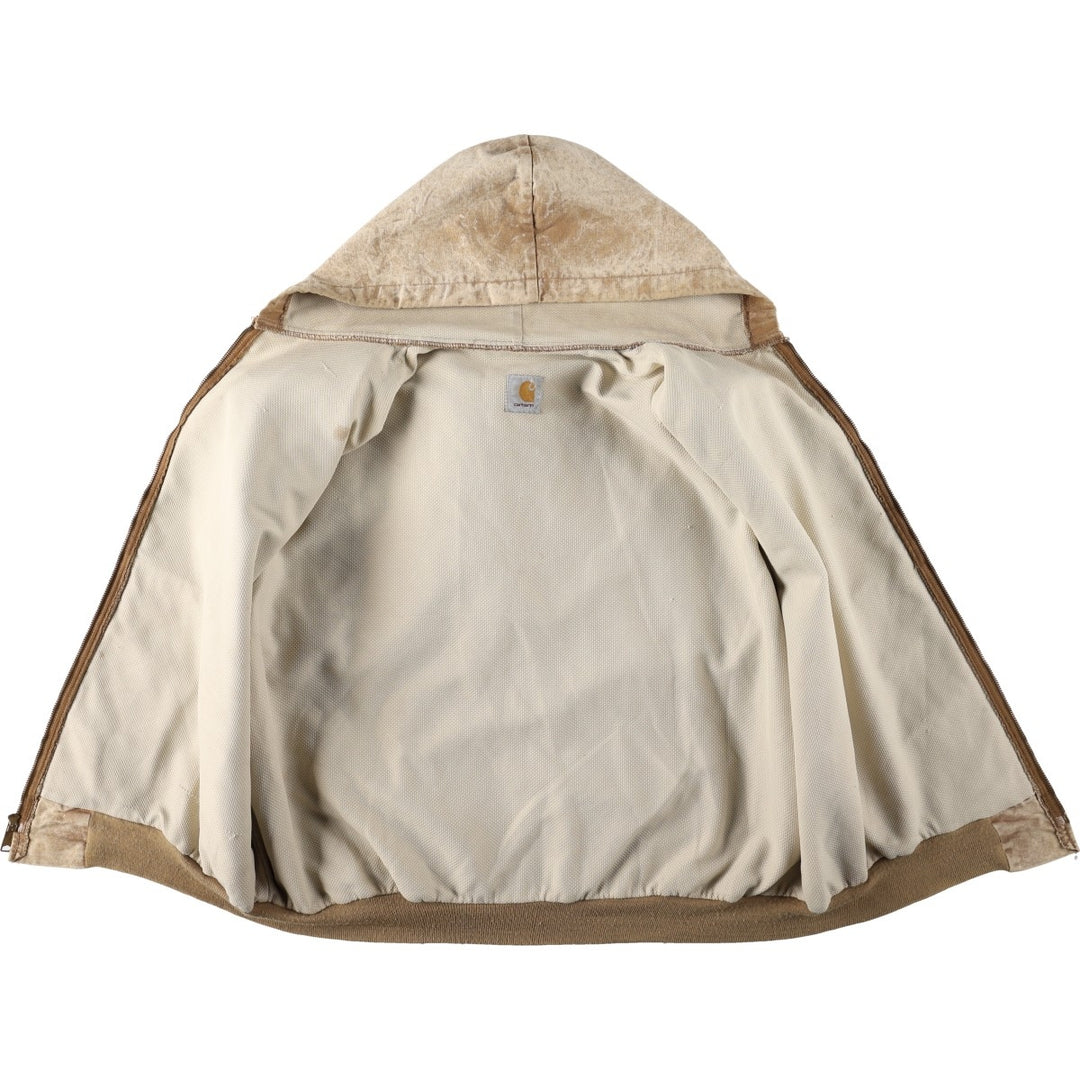 Carhartt Active Jacket Duck Full Zip Hoodie Men's XXL unclear Beige type Vintage Second Hand