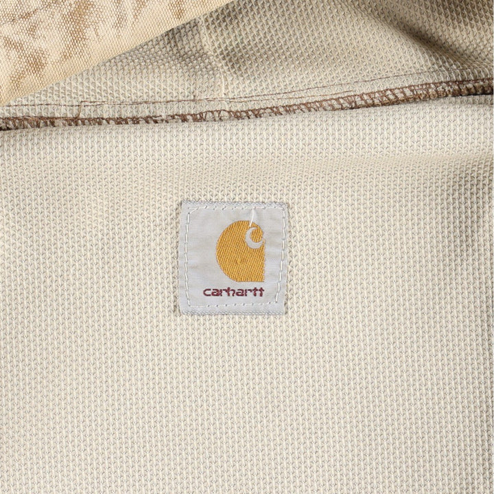 Carhartt Active Jacket Duck Full Zip Hoodie Men's XXL unclear Beige type Vintage Second Hand