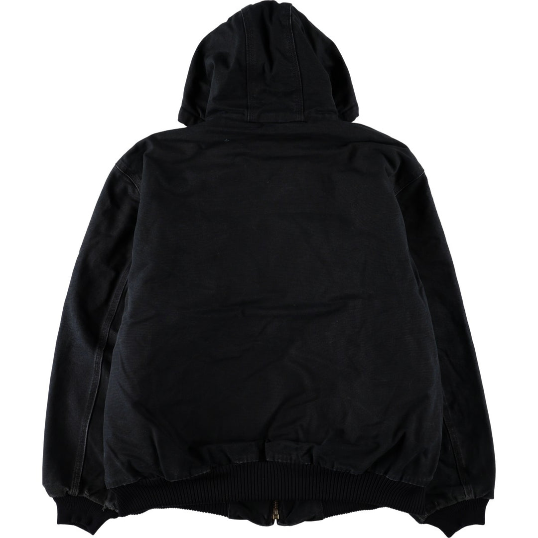 Carhartt J140 Active Jacket, Duck Full-Zip Hoodie, Made in USA, Men's Size XL (approx.) cotton black type Vintage Second Hand
